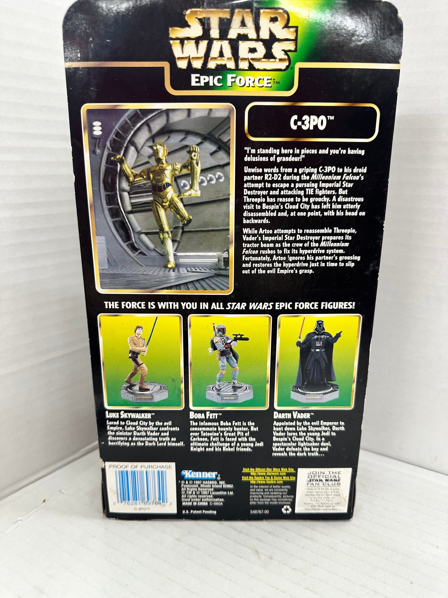 Star Wars EPIC FORCE C-3PO FIGURE 360 KENNER 1997 Sealed