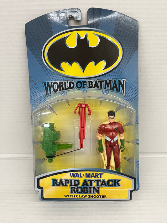 World of Batman: RAPID ATTACK ROBIN 4" Figure with Claw Shooter! (1999, Hasbro)