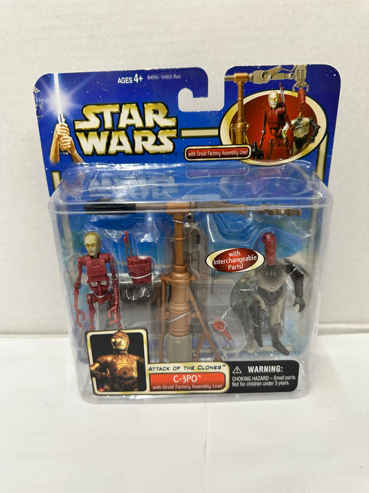 Star Wars Saga Attack of the Clones C-3PO Droid Factory Assembly Line NEW
