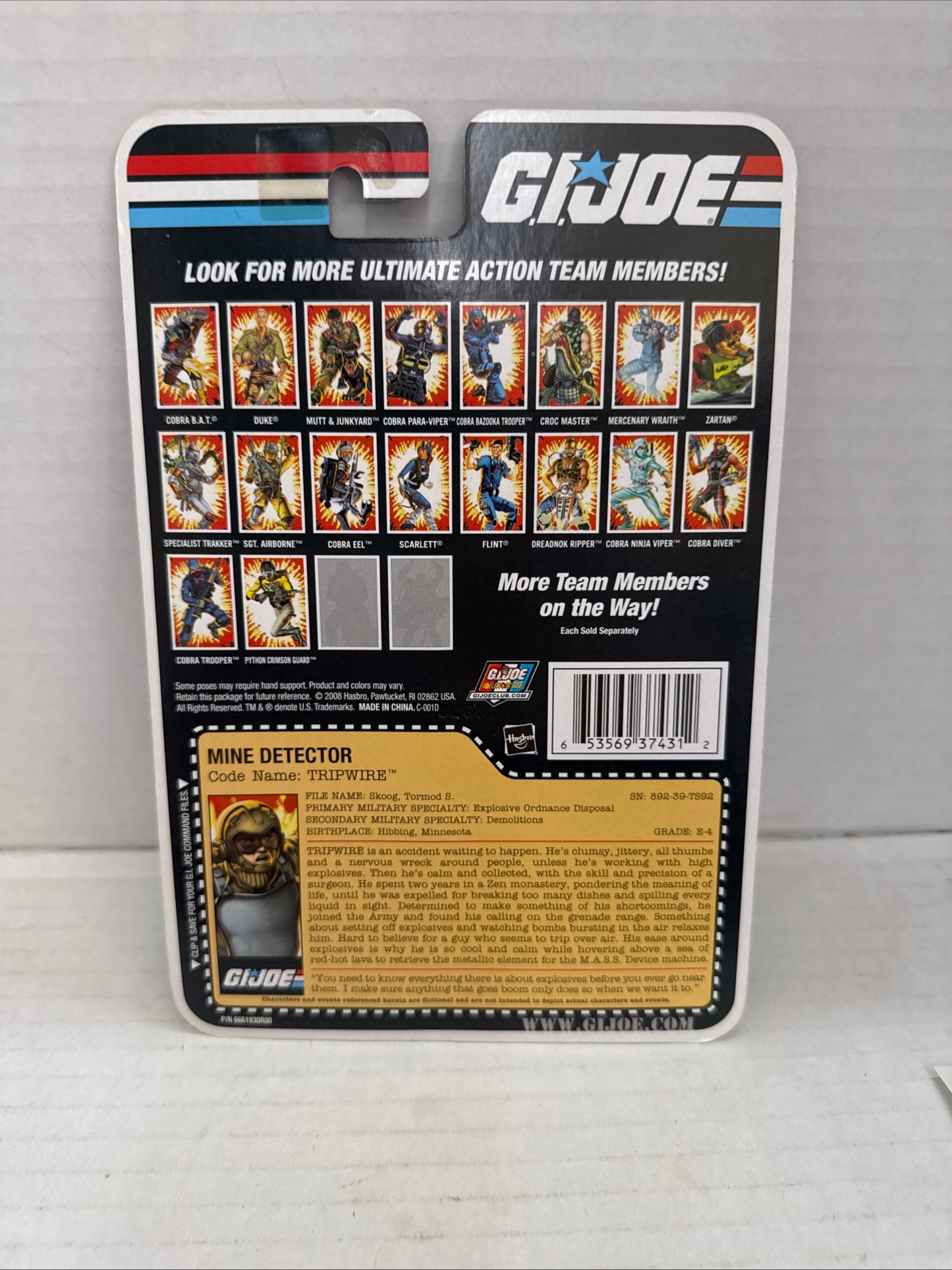 GI Joe Cartoon Series Mine Detector Tripwire MOC 2008 Hasbro