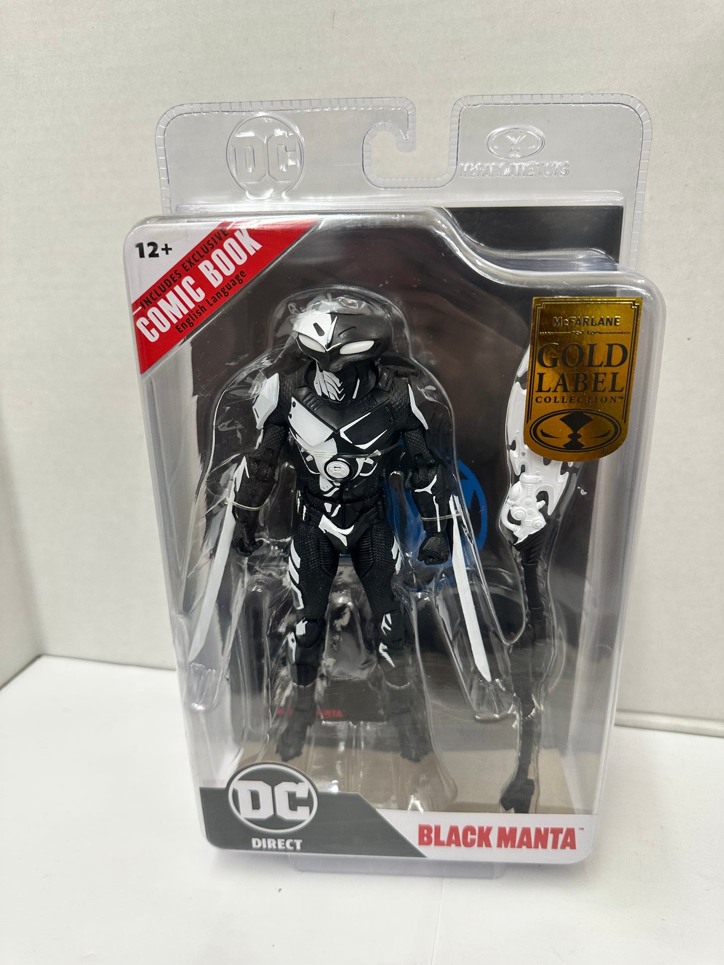 DC Direct McFarlane Toys Gold Label Black Manta Action Figure W/Comic Book NIB