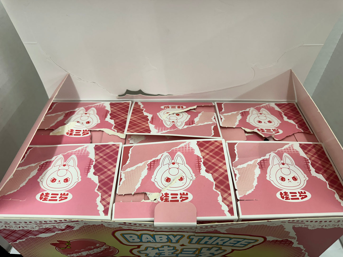 Baby Three Rabbit Macaron Cute Bunny V2 Plush Blind Box Full Case 6 Boxes