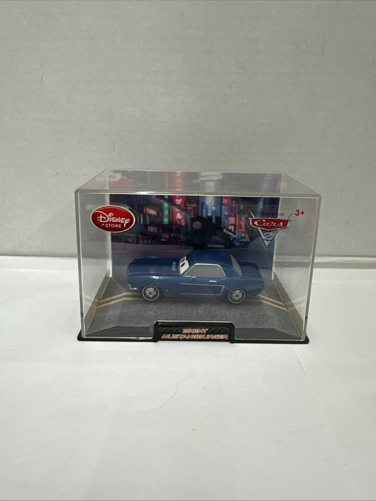 Disney Store Cars 2 Die Cast Acrylic Case Brent Mustangburger