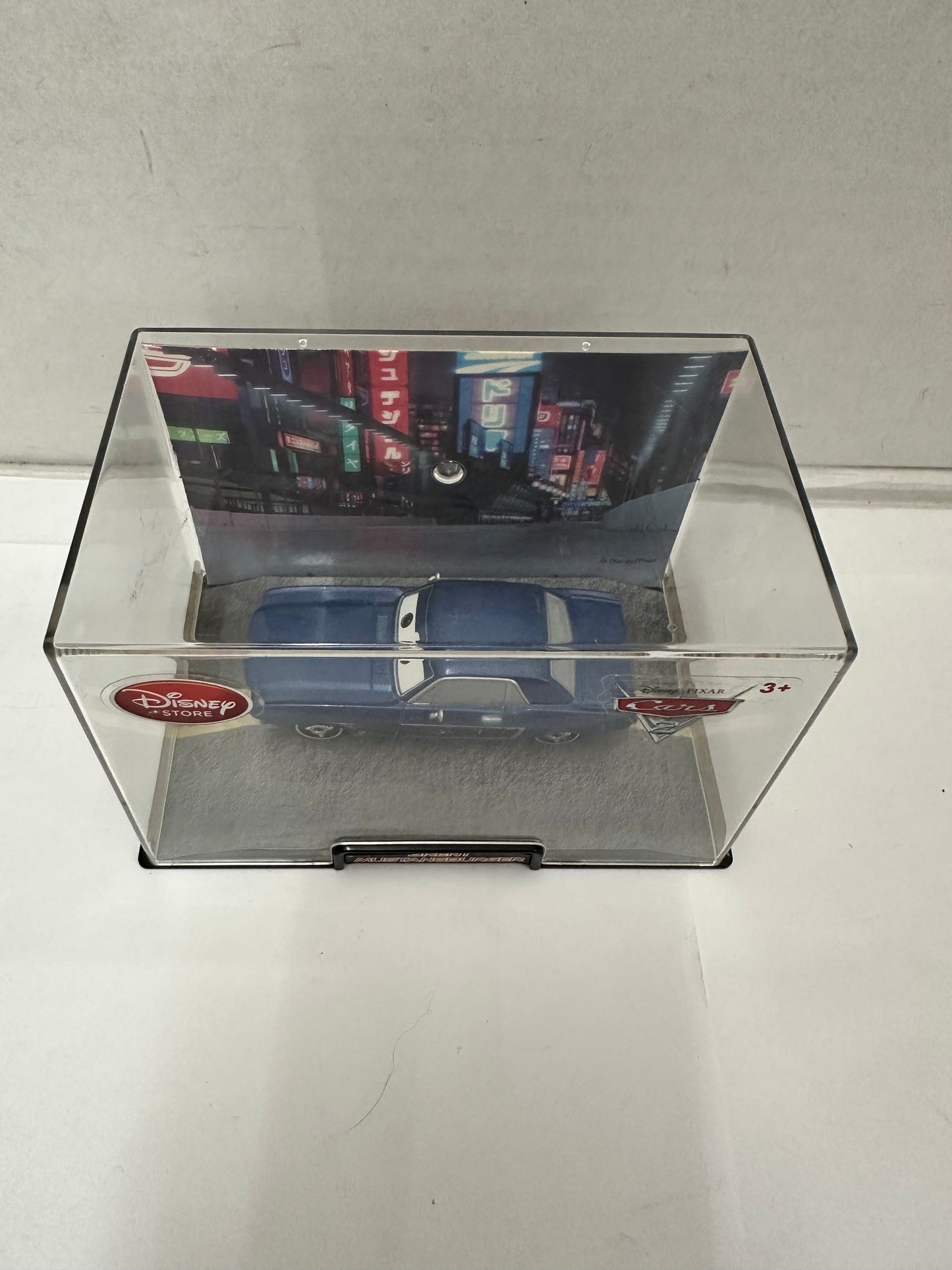 Disney Store Cars 2 Die Cast Acrylic Case Brent Mustangburger