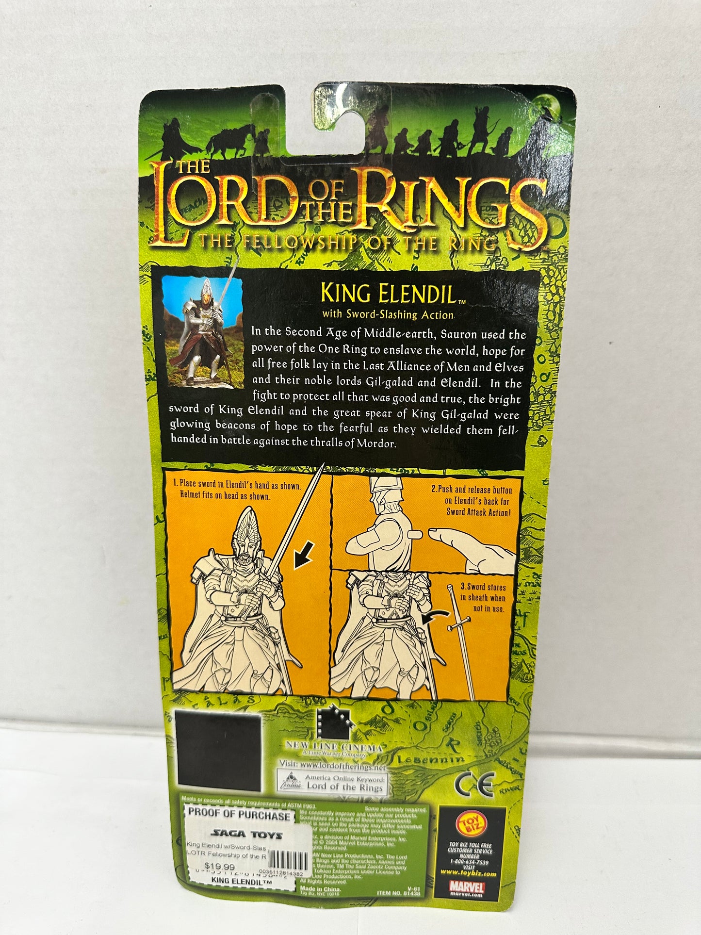 Lord of the Rings 2004 KING ELENDIL Fellowship Of The Ring Action Figure