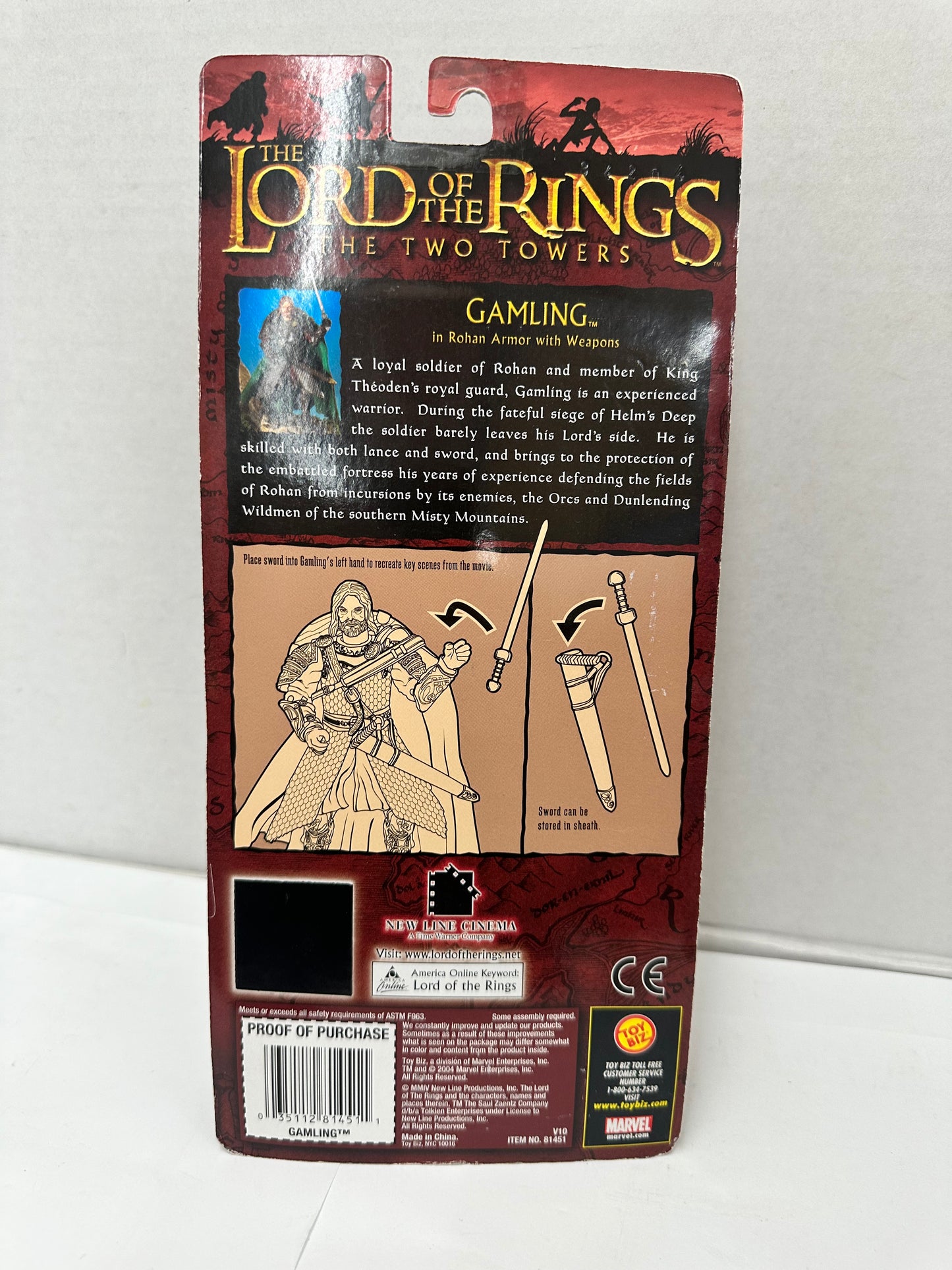 LOTR The Two Towers Gamling Rohan Royal Guard Figure Toy Biz 2004