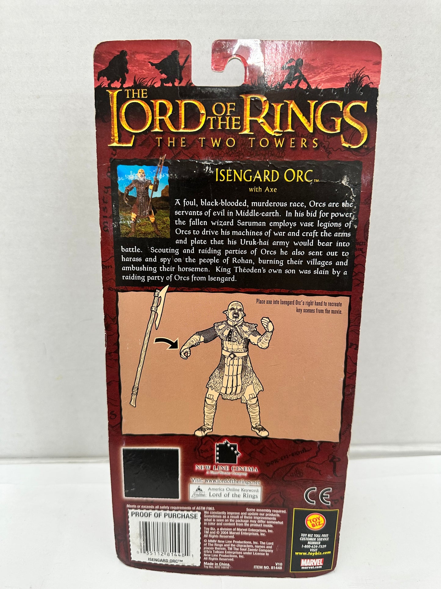 ToyBiz Lord of the Rings Idengard Orc 2004 Action Figure New