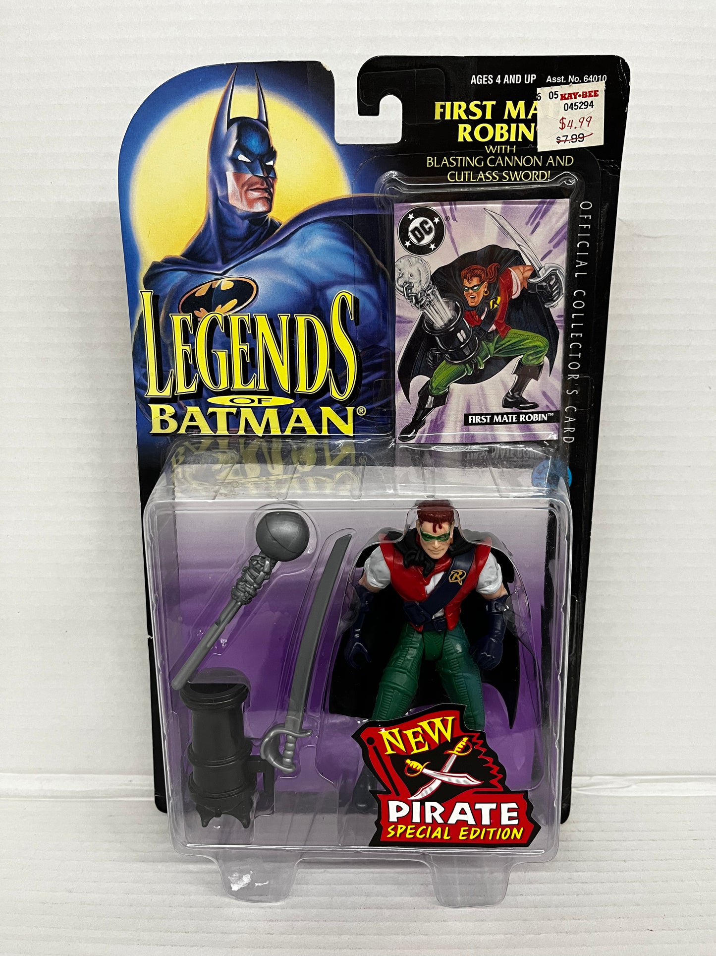 RARE NEW 1995 KENNER LEGENDS OF BATMAN FIRST MATE ROBIN PIRATE FIGURE SPEC EDTN