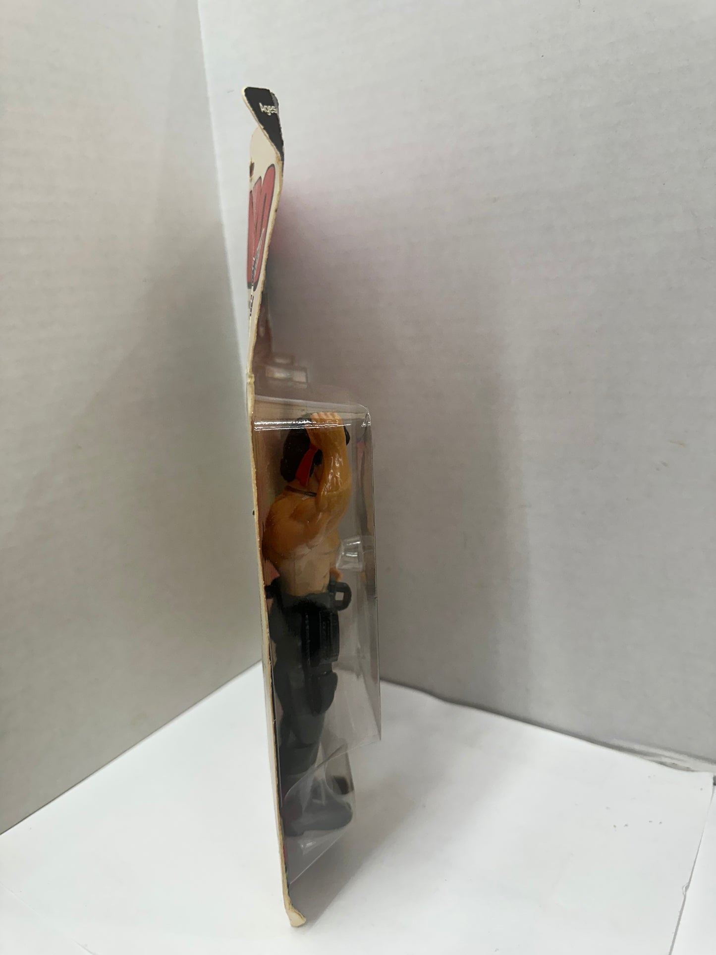 1985 Coleco Rambo The Force of Freedom Rambo Figure New Sealed Card Damage