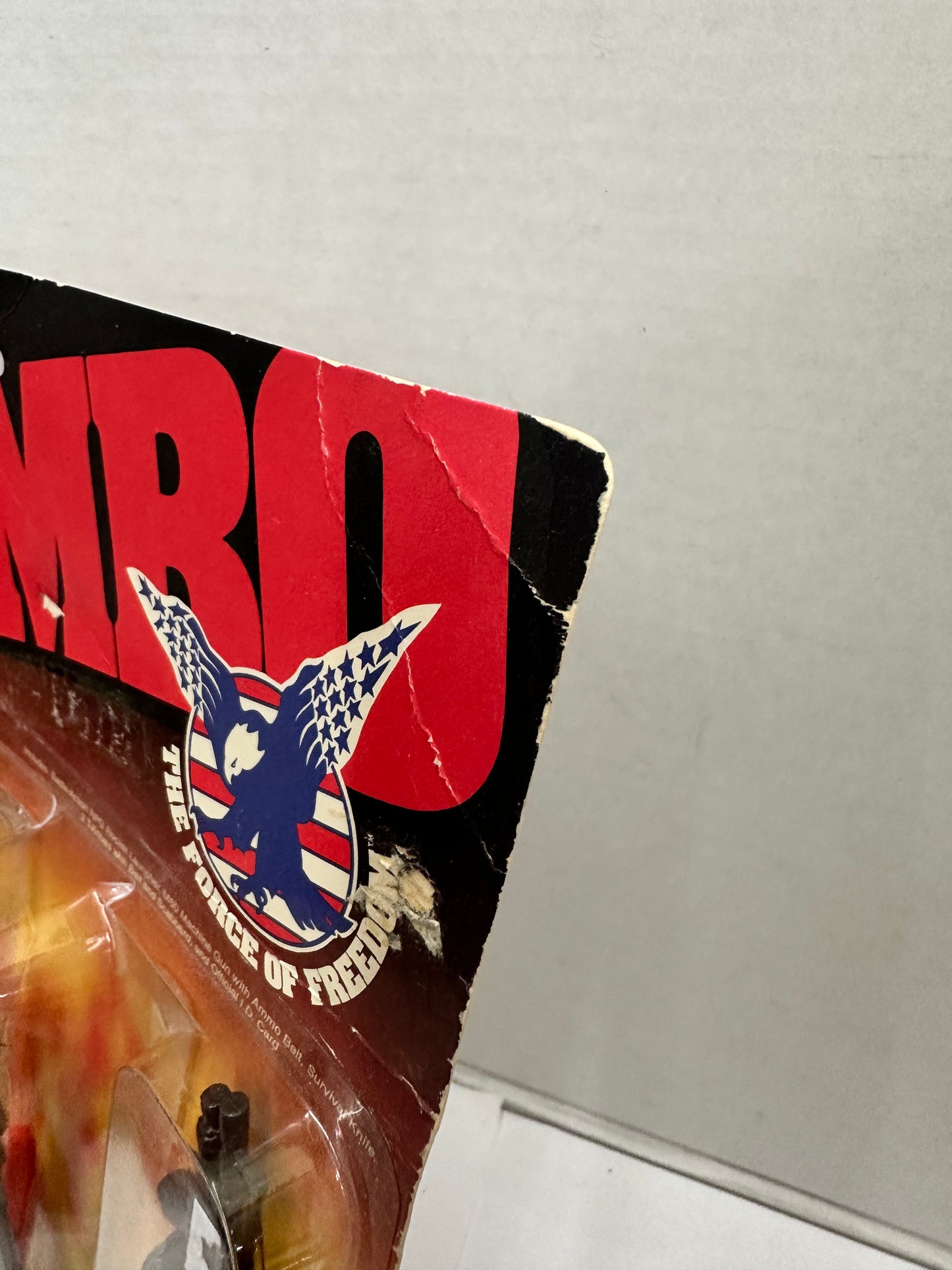 1985 Coleco Rambo The Force of Freedom Rambo Figure New Sealed Card Damage