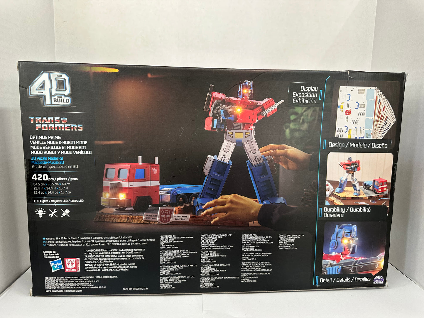 4D Build: Transformers Optimus Prime & Truck 3D Model Kit Puzzle