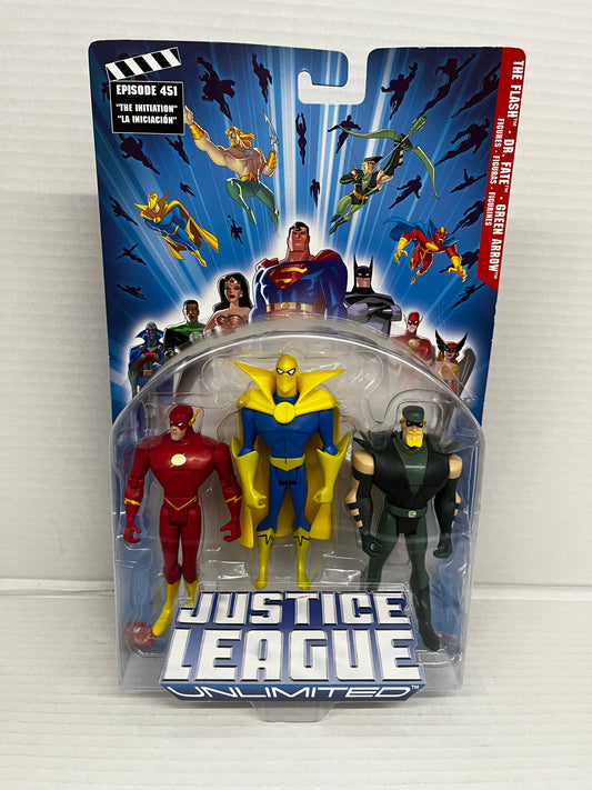 Mattel DC Justice League Unlimited Dr Fate Flash Green Arrow 3 Pack Episode 451