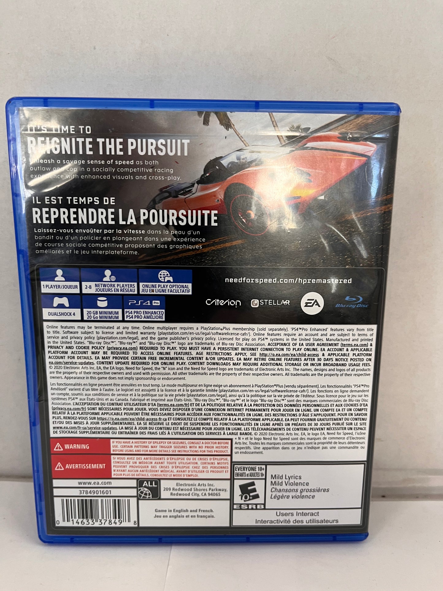 Need for Speed Hot Pursuit - Remaster - Sony PlayStation 4 PS4