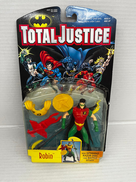 NEW TOTAL JUSTICE LEAGUE ROBIN 1996 VINTAGE KENNER DC BATMAN ACTION FIGURE Toy