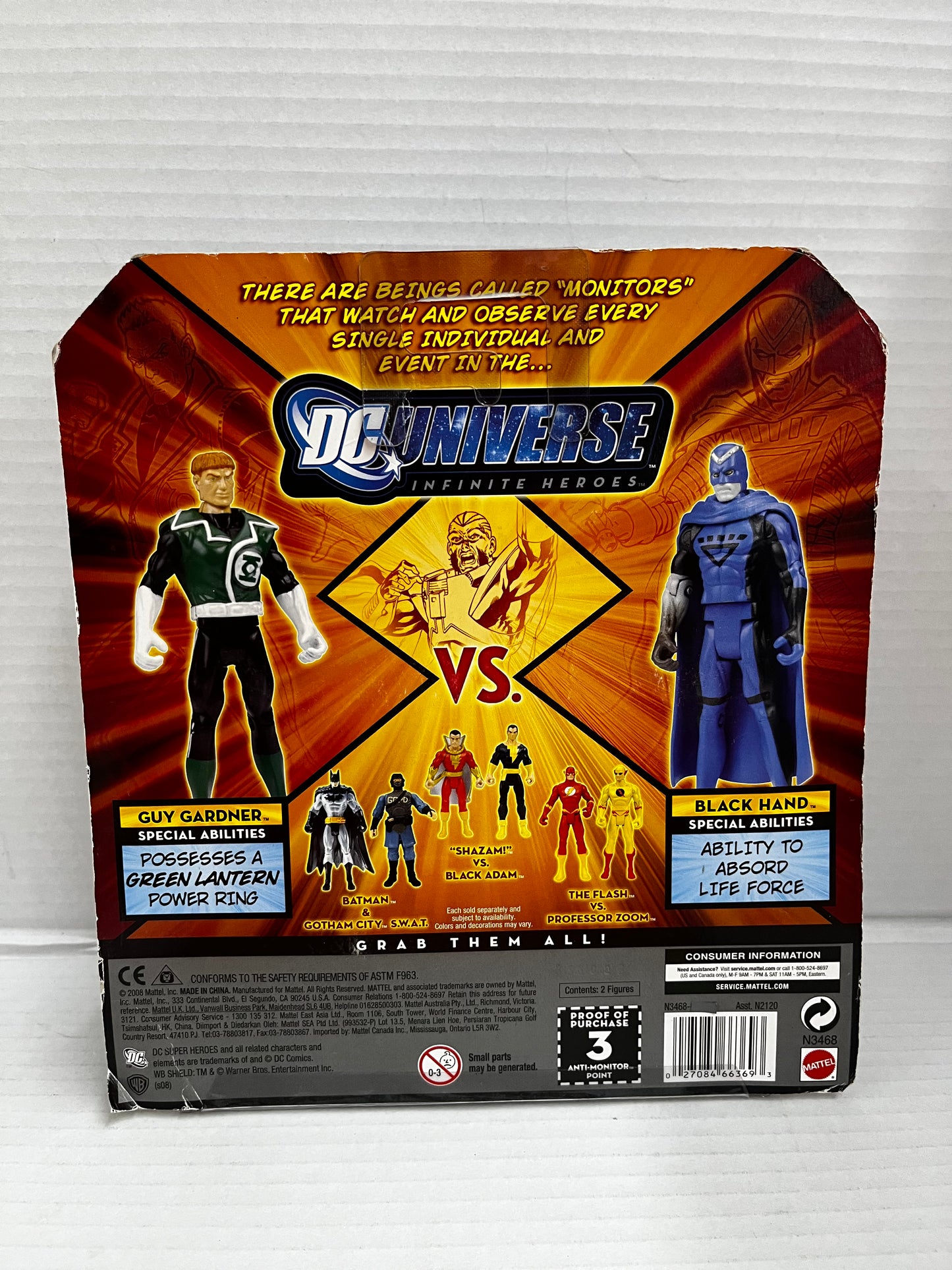 2008 DC Universe Crisis GUY GARDNER VS BLACK HAND Figure - NIB