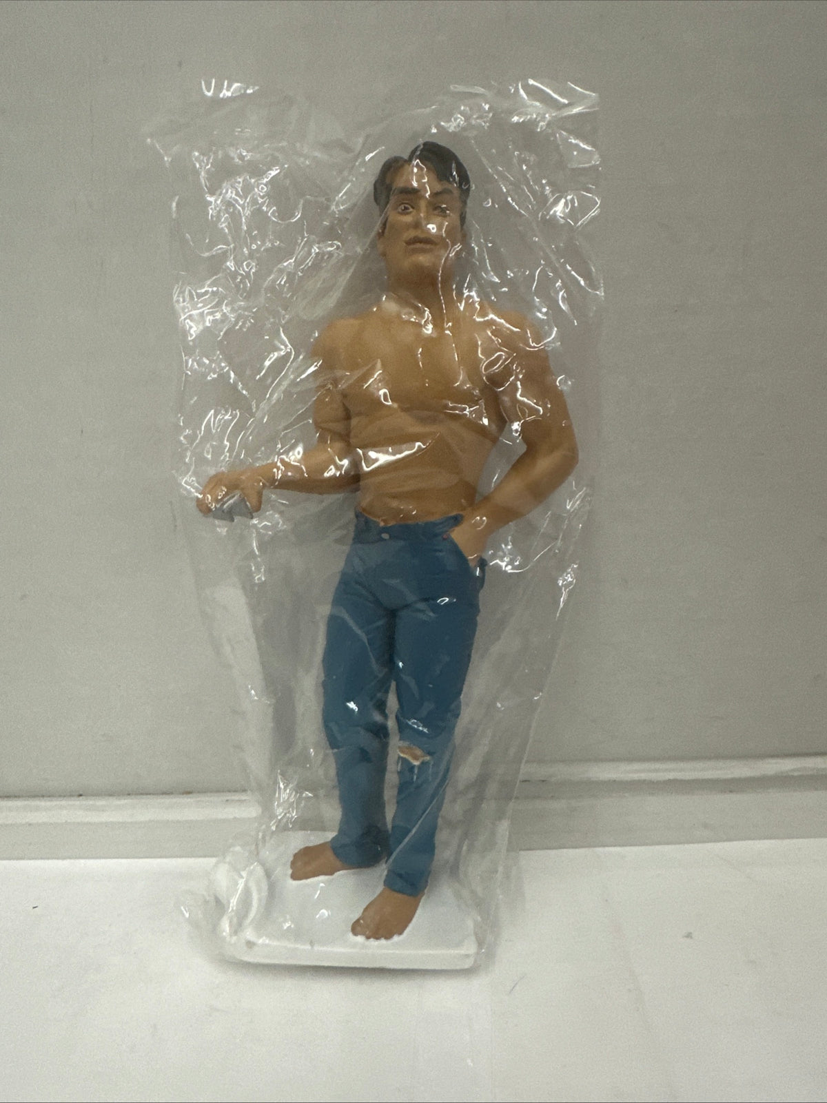 Vintage R. Demars Ganz Bottoms Up Shirtless Man Beer Soda Can Holder - Sealed