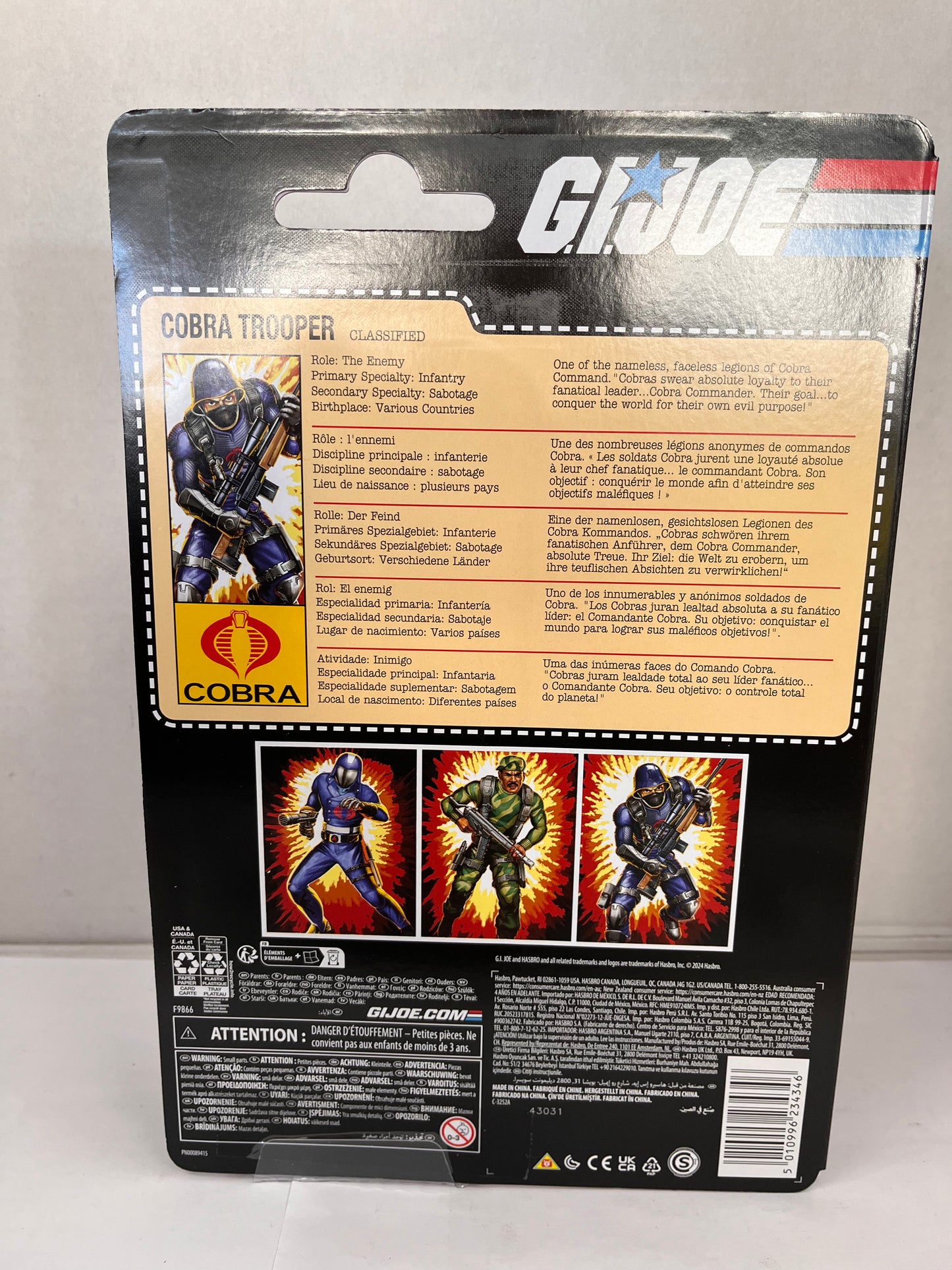 G.I. Joe Classified Retro Cardback Cobra Trooper 6" Action Figure by Hasbro Toys