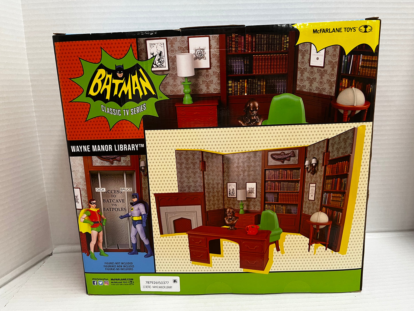 Batman DC Retro 66 Classics TV Series Wayne Manor Library Playset McFarlane Toys