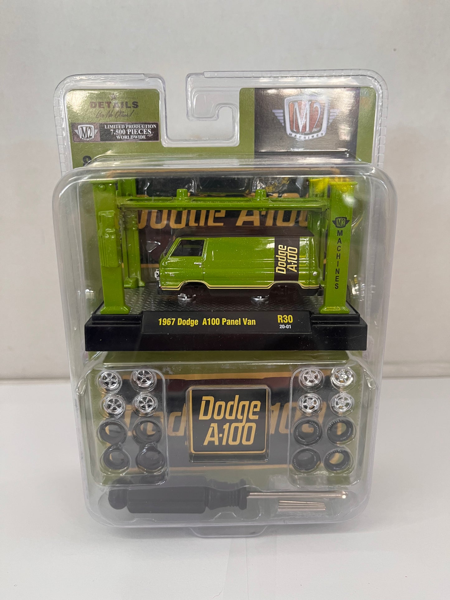 M2 Auto-Lift Model 1/64th Scale - Green DODGE A-100 Van