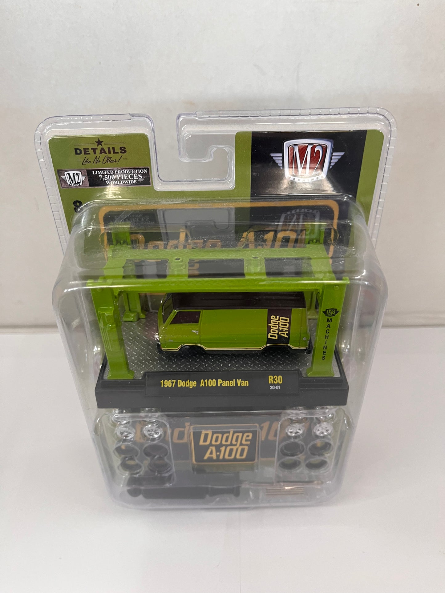 M2 Auto-Lift Model 1/64th Scale - Green DODGE A-100 Van