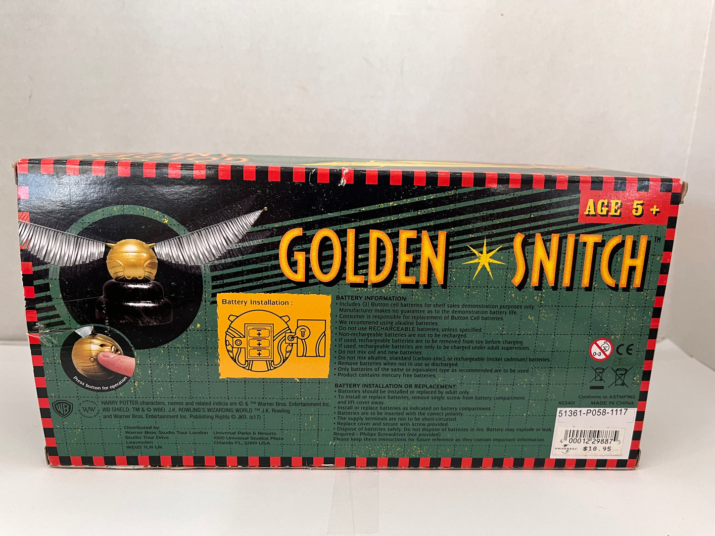 Universal Studio Parks The Wizarding World of Harry Potter Golden Snitch Toy