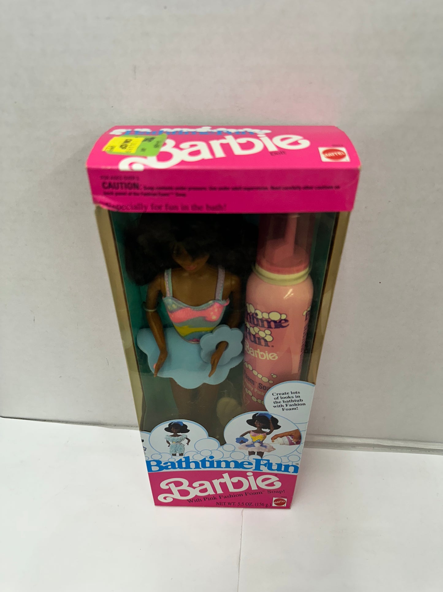 1990 Mattel Bathtime Fun Barbie With Pink Fashion Foam Soap #9601