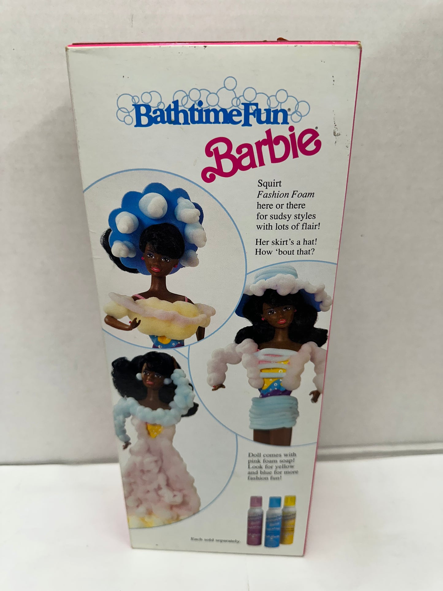 1990 Mattel Bathtime Fun Barbie With Pink Fashion Foam Soap #9601