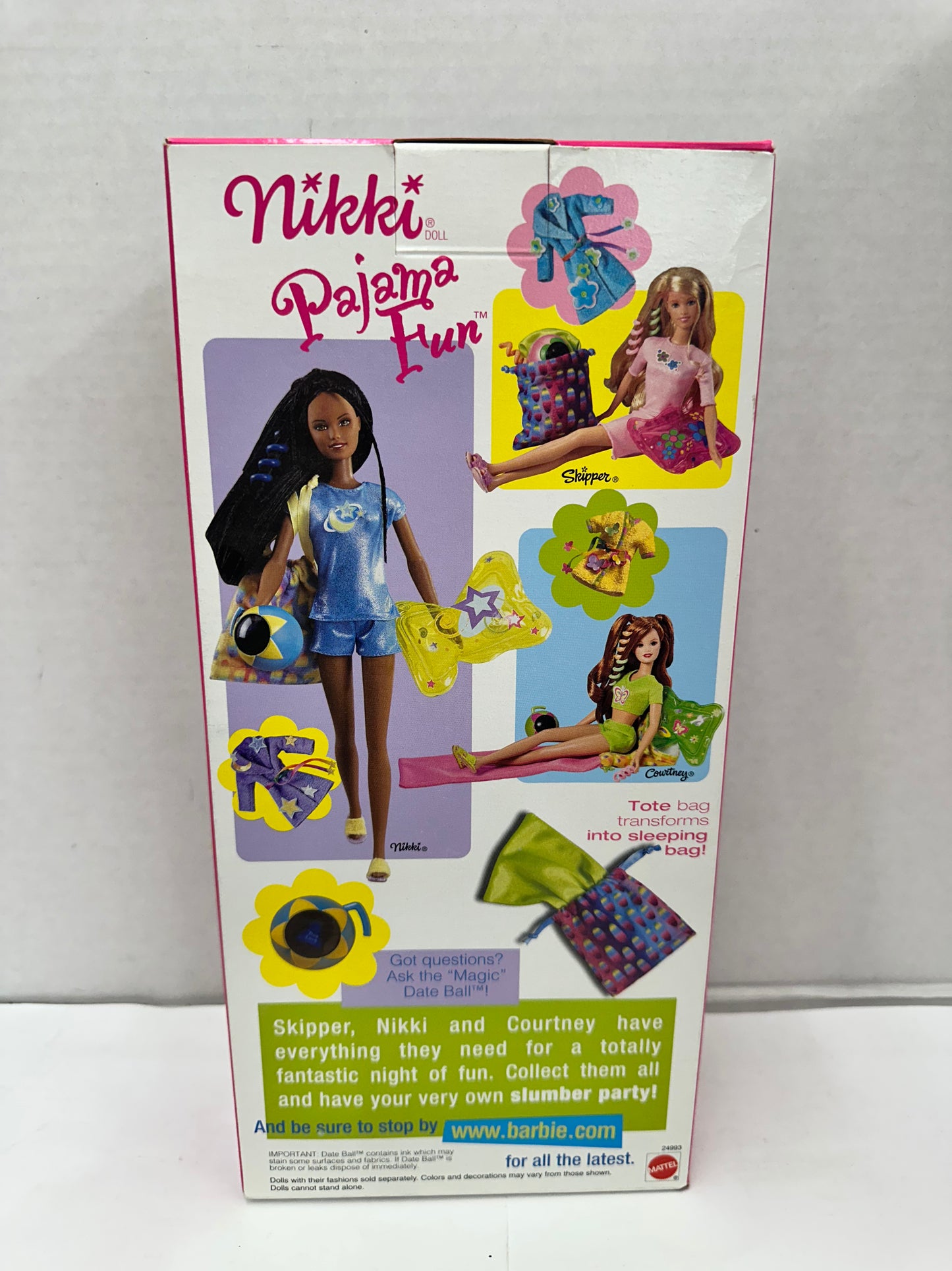 Mattel Barbie Pajama Fun Nikki Friend of Skipper Sleepover