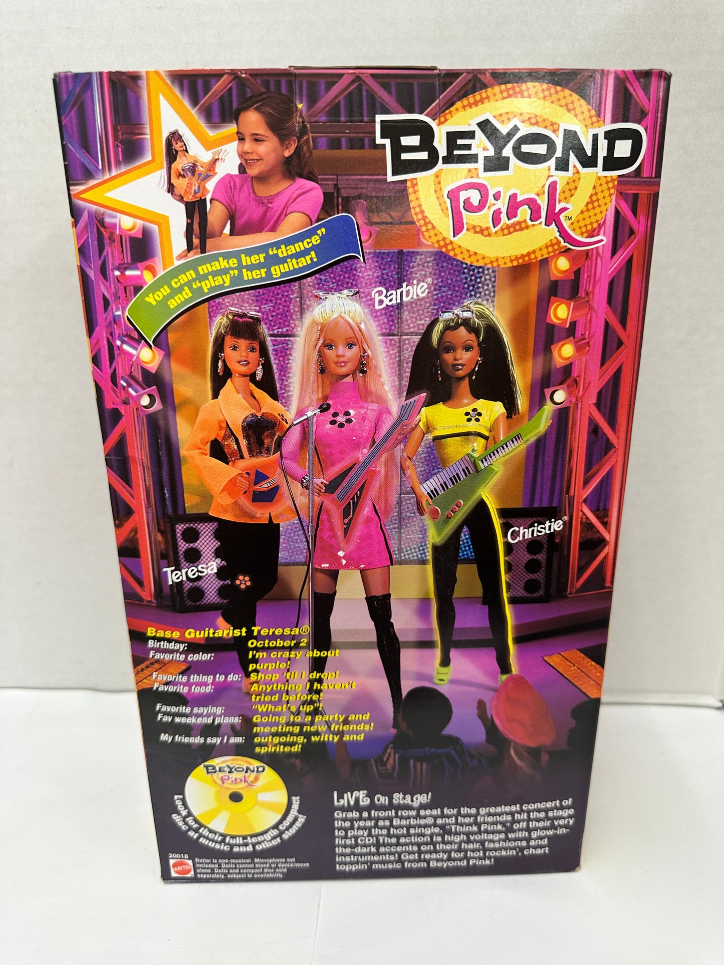 1998 Mattel BEYOND PINK TERESA DOLL Rock Band Guitar 20018 NEW