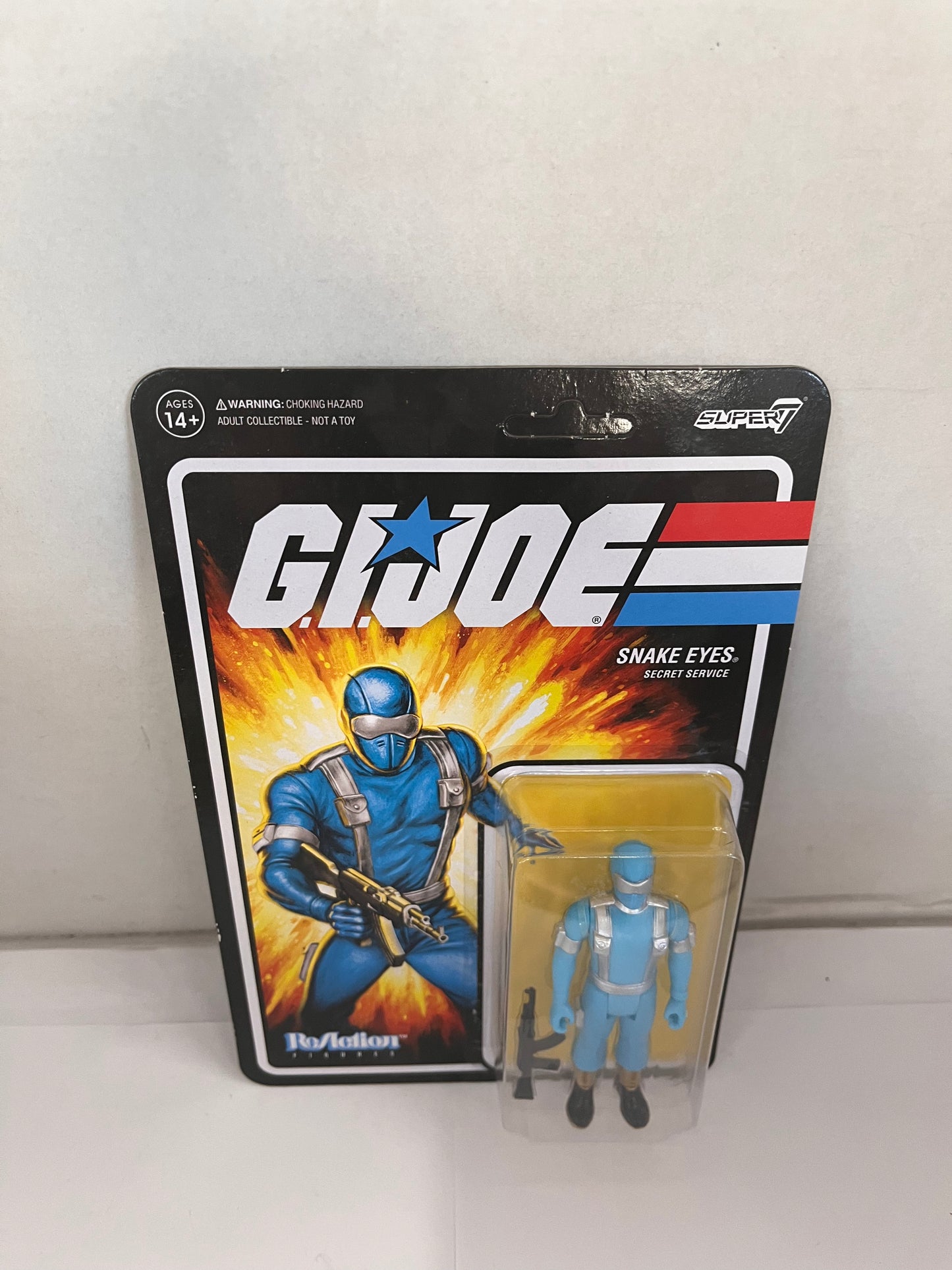 2022 GI JOE SNAKE EYES  Secret Service 3.75" REACTION FIGURE SUPER7 G.I. JOE MOC