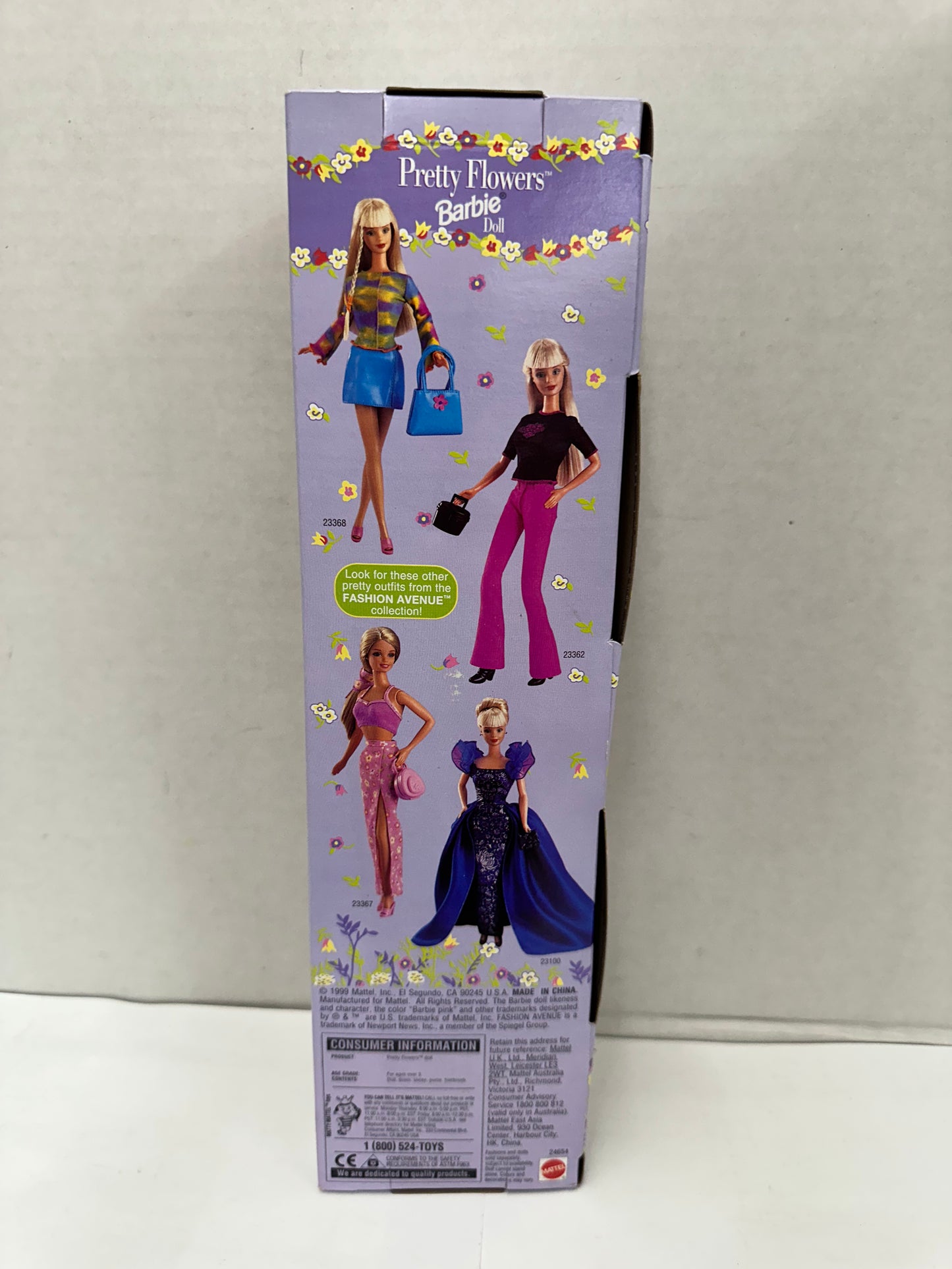 "Pretty Flowers" 1999 Barbie, Vintage, Unopened, Fashion Avenue,  Mattel #24654