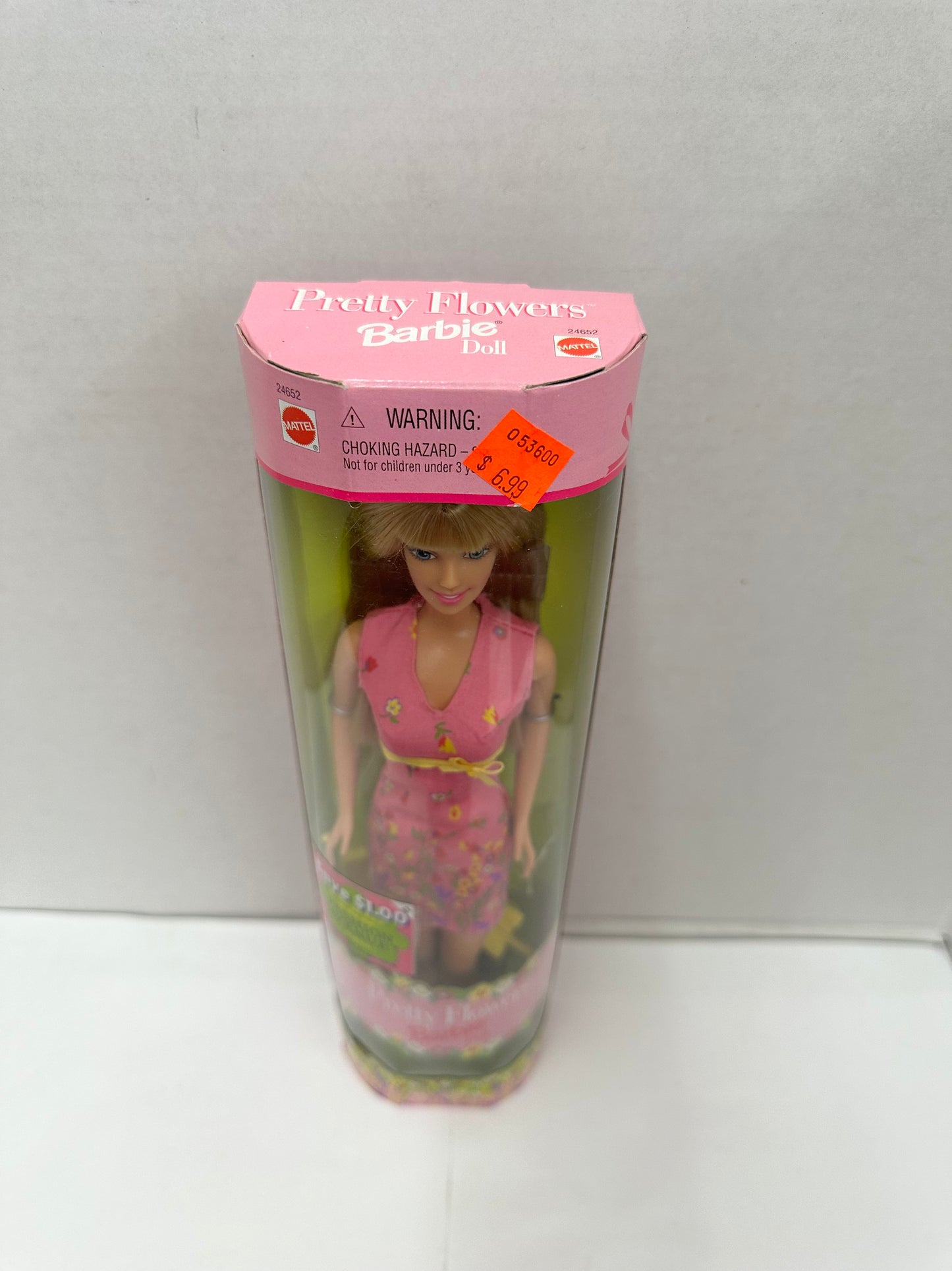 New 1999 Pretty Flowers Barbie 24652 Y2K Fashion Avenue Coupon Pink Flower Dress