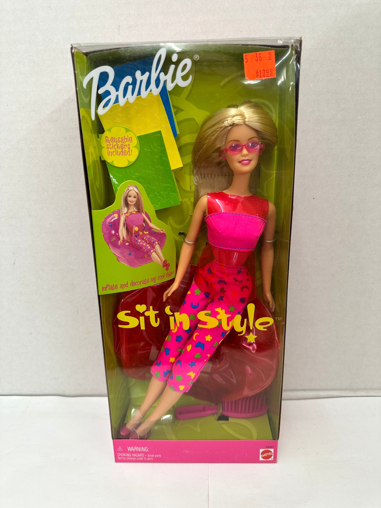 Mattel Barbie Sit in Style Fashion Doll 11.5in Original Unopened 1999