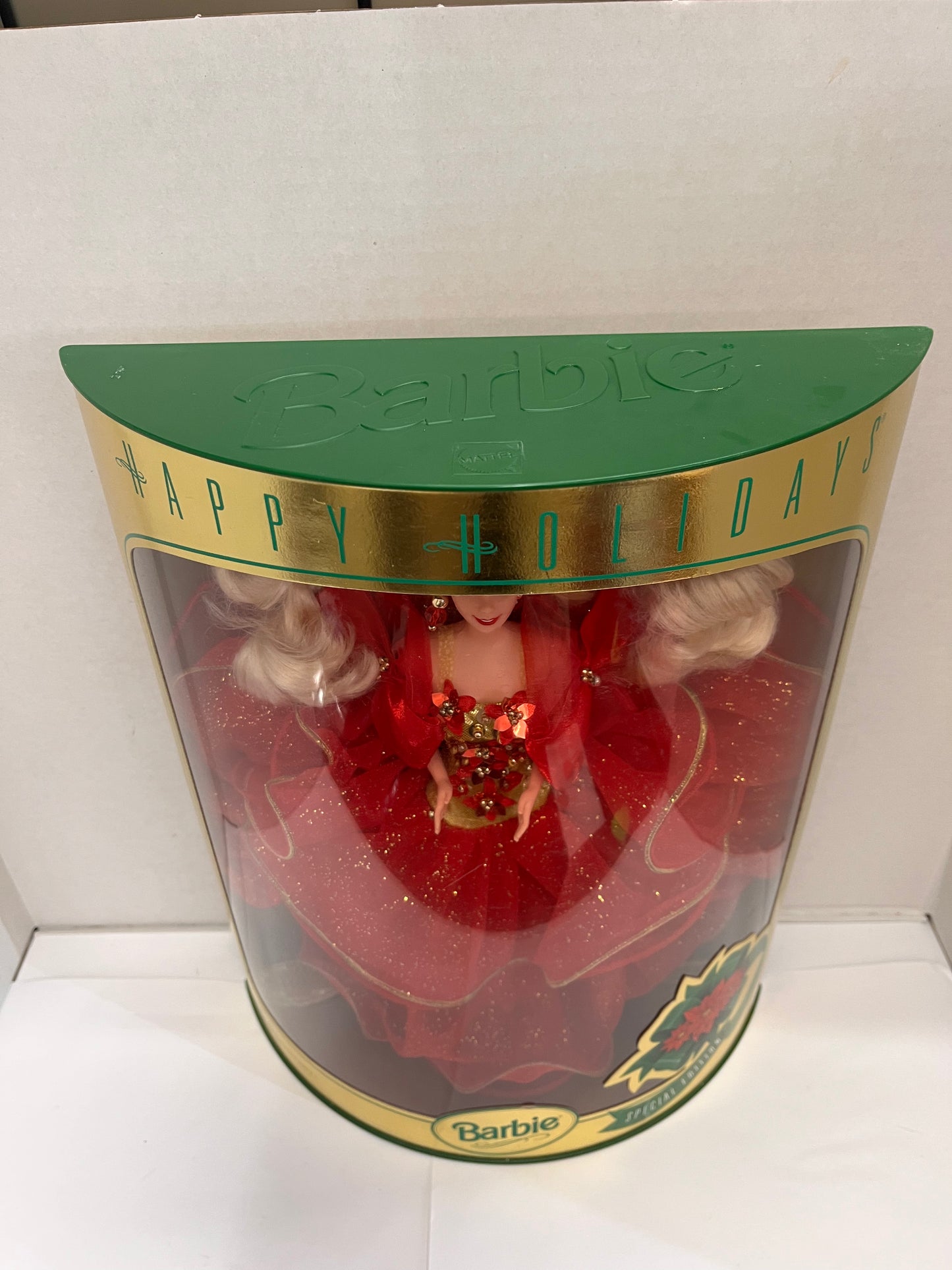 Vintage 1993 Mattel Barbie Doll Happy Holidays Special Edition Red Dress