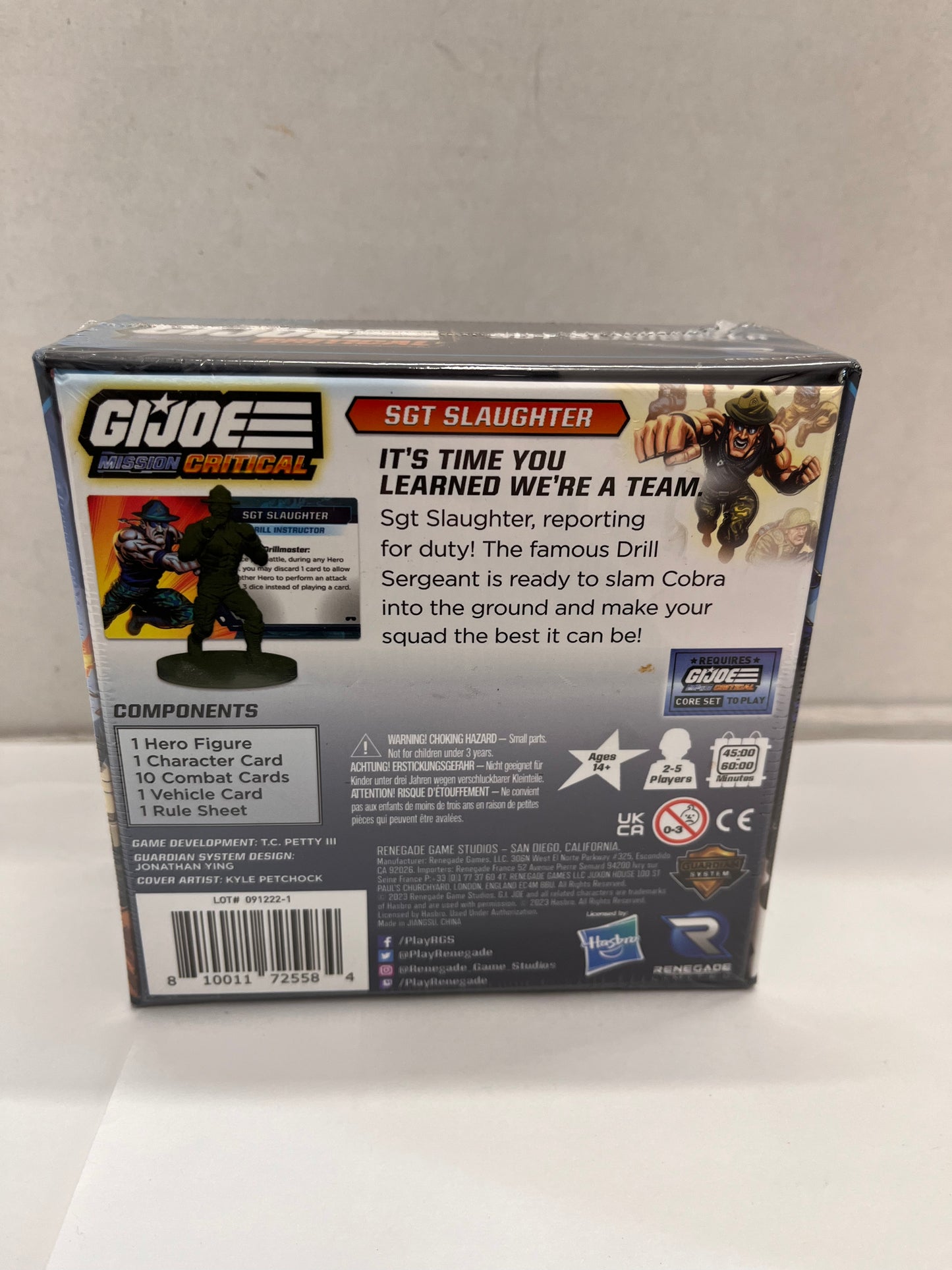 G.I. JOE Mission Critical Sgt Slaughter Figure Pack Board Card Tabletop Game