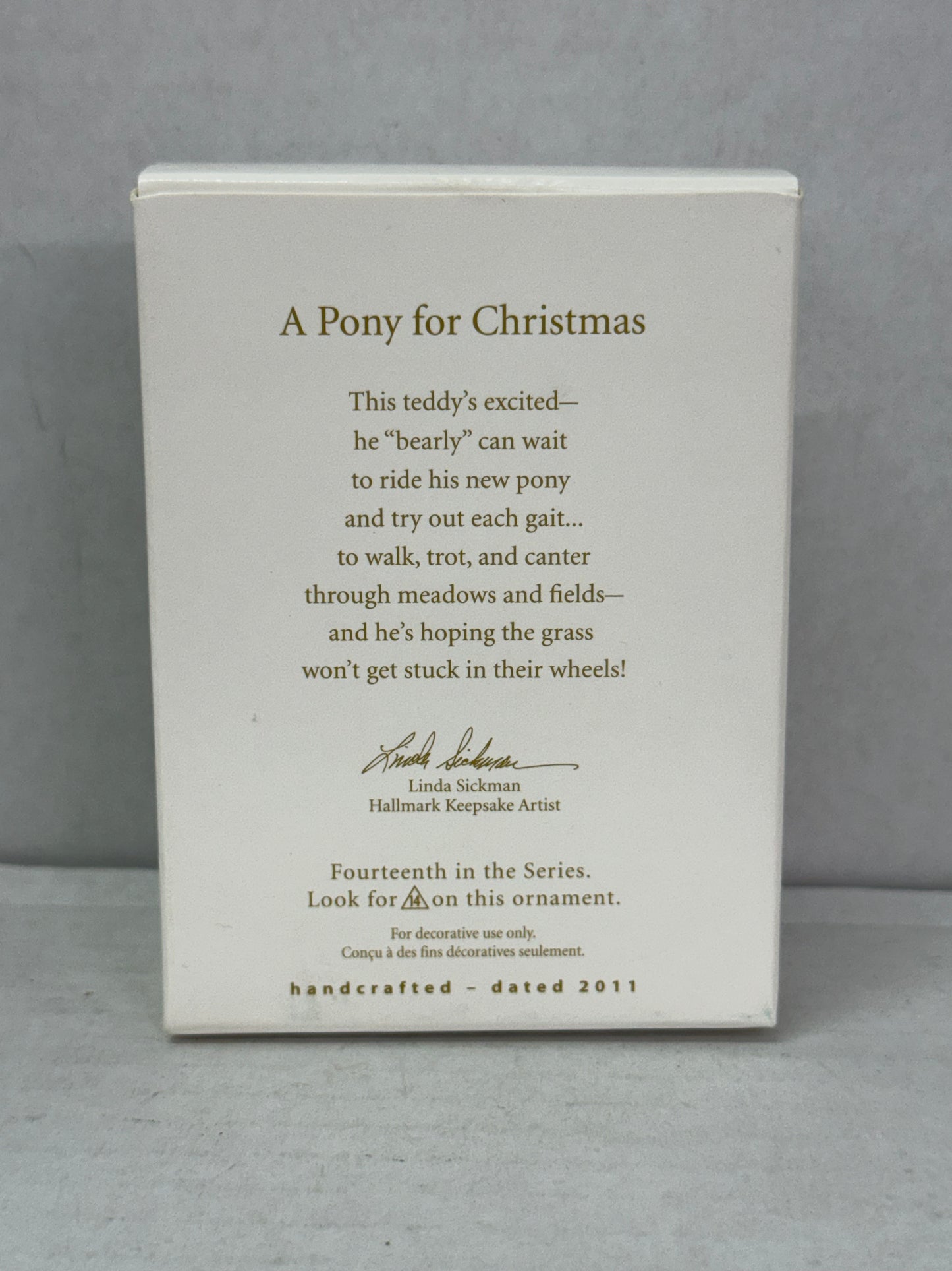 Hallmark Keepsake Christmas Tree Ornament #14 A Pony For Christmas 2011 New