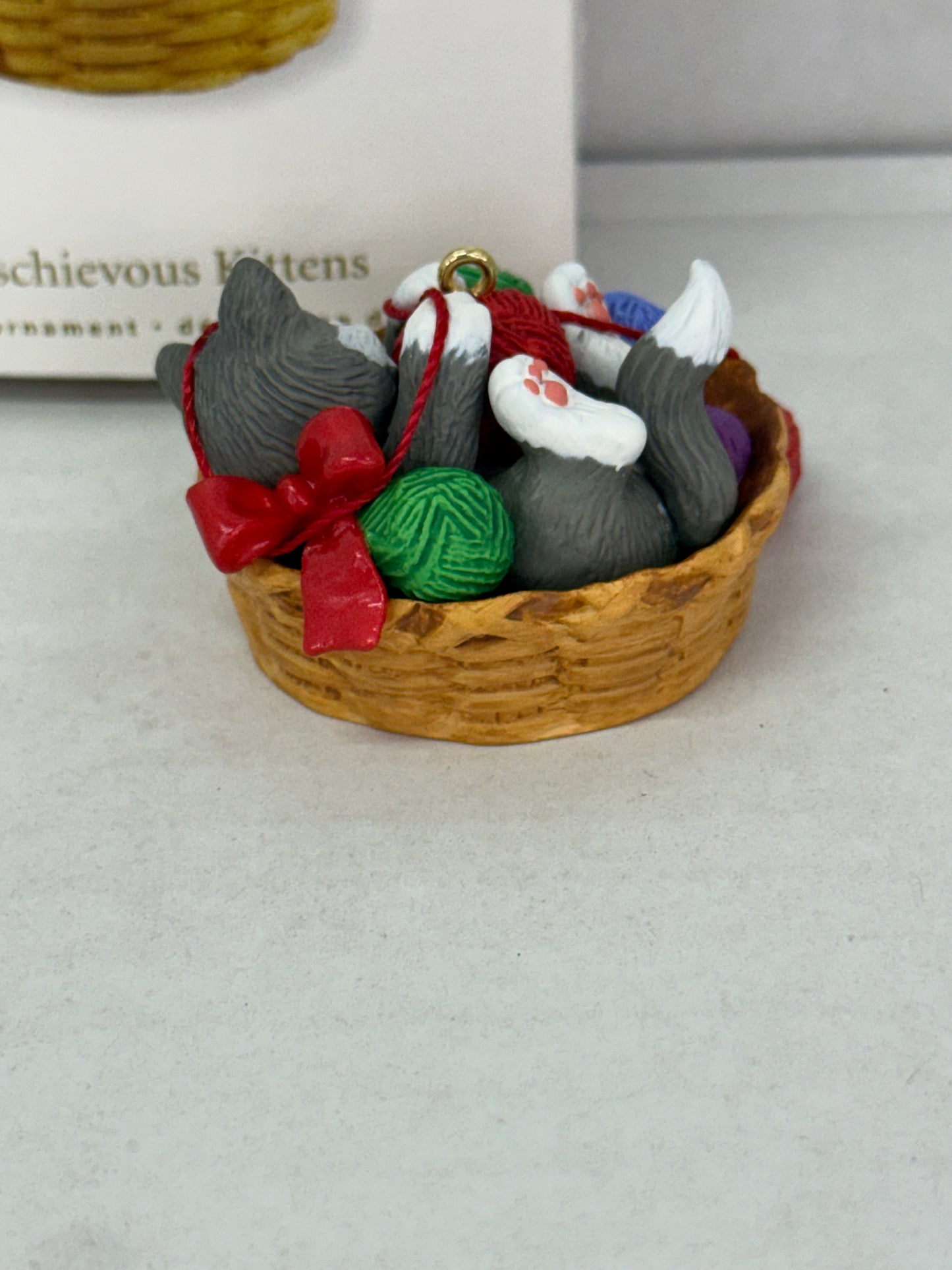 HALLMARK MISCHIEVOUS KITTENS 12TH IN SERIES ORNAMENT 2010 KITTEN YARN BASKET NEW