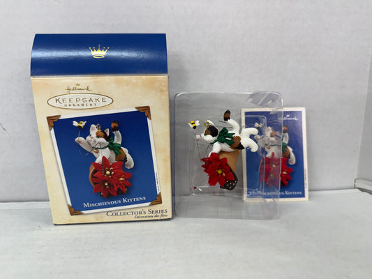 2002 Hallmark Mischievous Kittens Keepsake Ornament 4th in Series Calico Cat #4