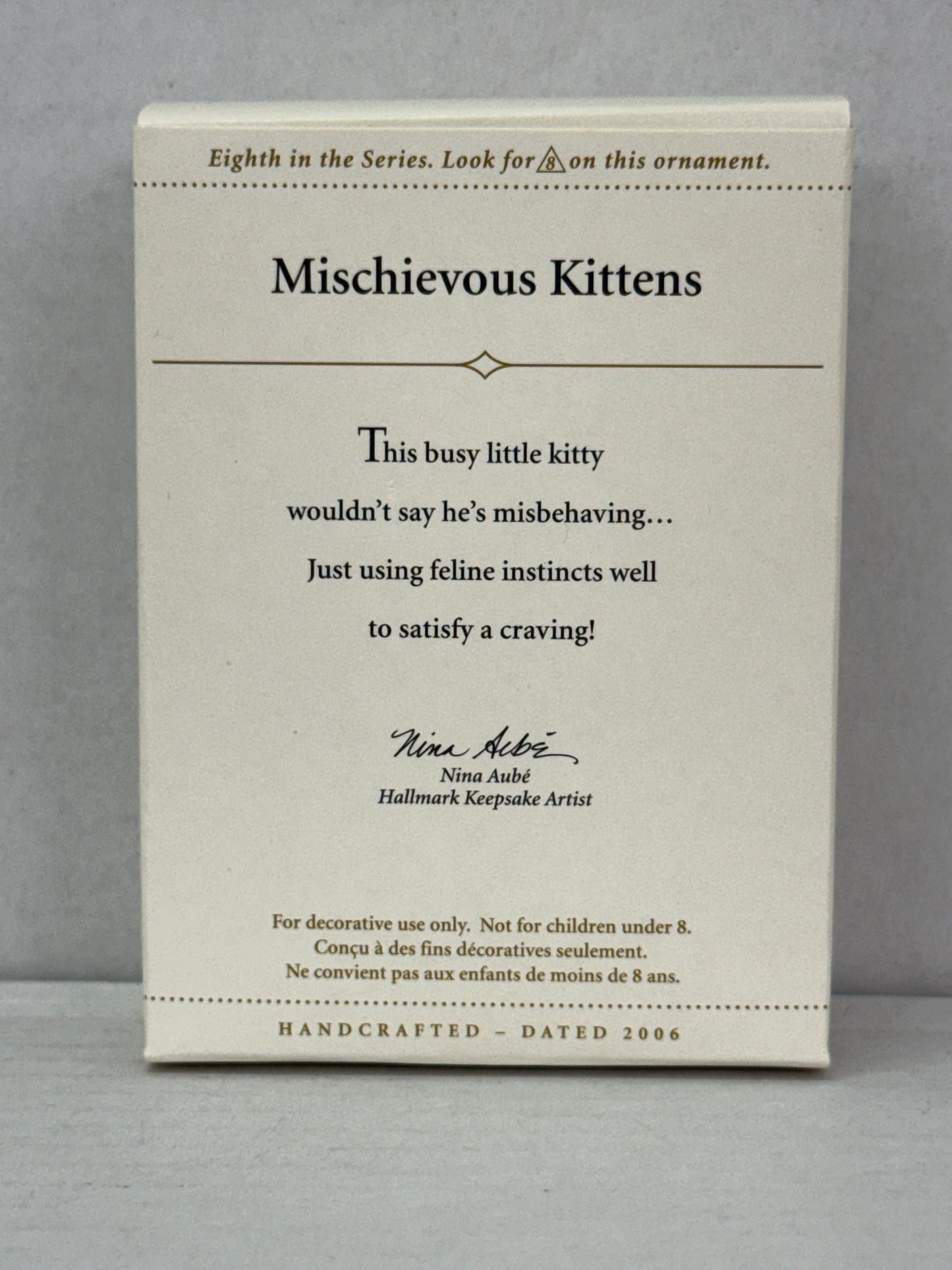 Hallmark Keepsake Mischievous Kittens 8th In Series Ornament 2006 Christmas