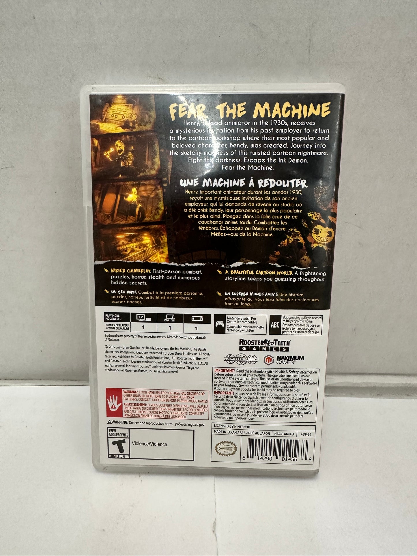 Bendy And The Ink Machine - Nintendo Switch Game / Tested