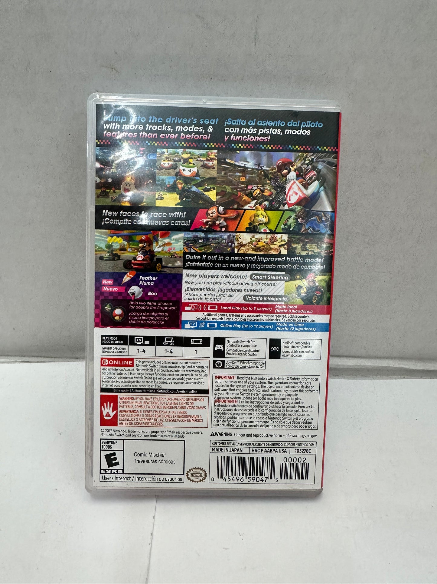 Mario Kart 8 Deluxe Nintendo Switch Game w/Case - Tested & Works
