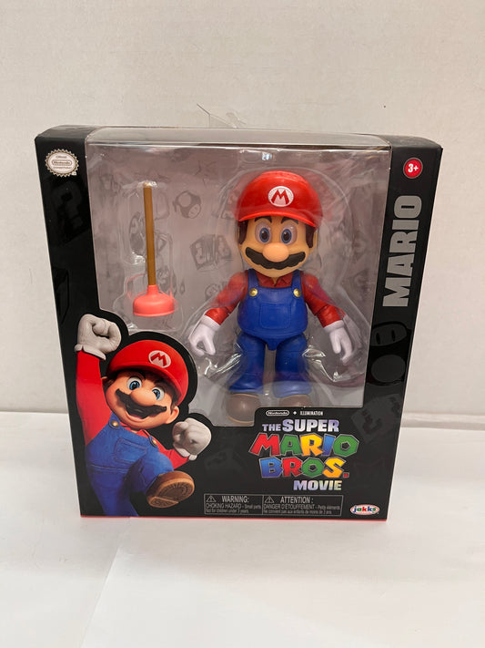 The Super Mario Bros Movie 5" Mario Figure W/ Plunger Jakks Nintendo