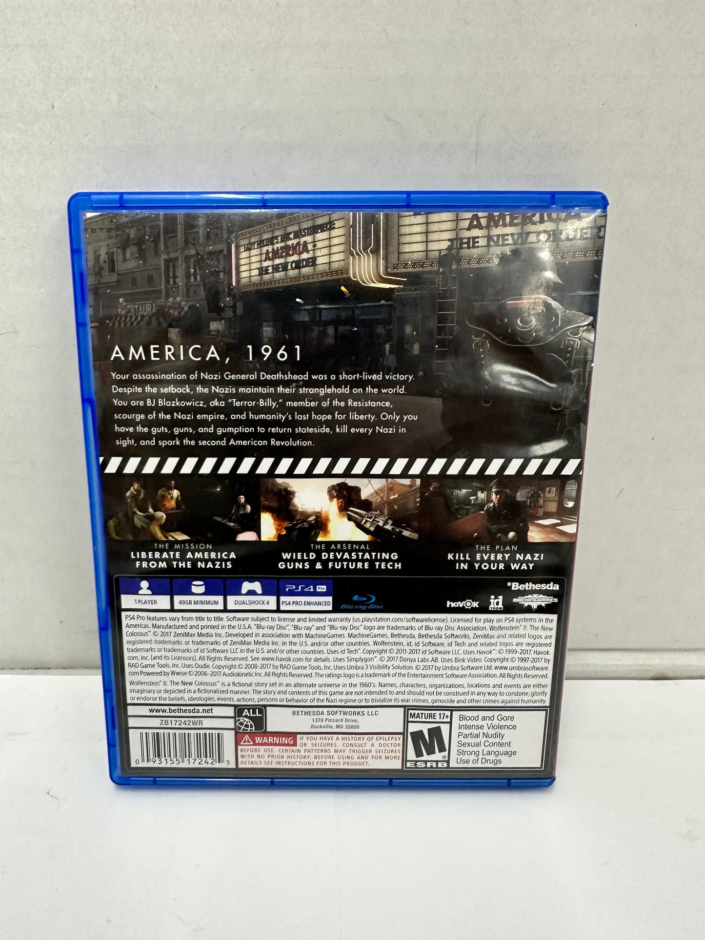 Wolfenstein II: The New Colossus (Sony PlayStation 4 PS4, 2017)