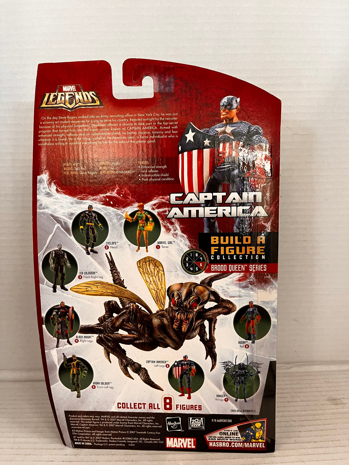 Captain America Marvel Legends Build A Figure Queen Brood Series Hasbro 2007