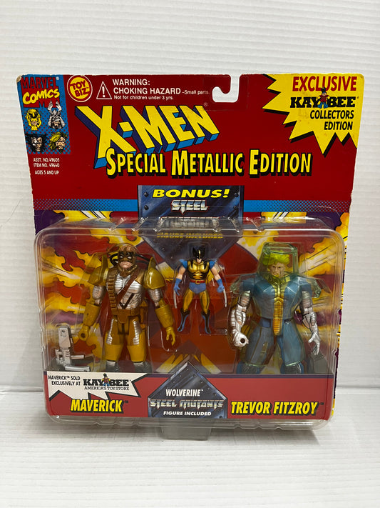 X-MEN KAYBEE METALLIC EDITION MAVERICK & TREVOR FITZROY 2 PACK MOC TOYBIZ