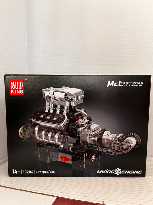 Mould King 10206 V8 Engine Motor Building Block Kid Adult Toy