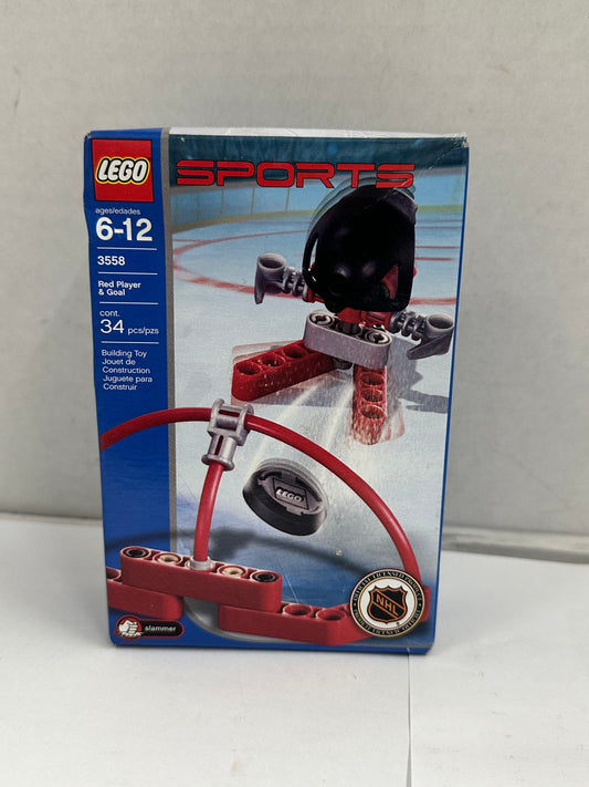 LEGO Sports NHL 3558 Red Player & Goal NEW! RARE! Hockey Slammer Puck