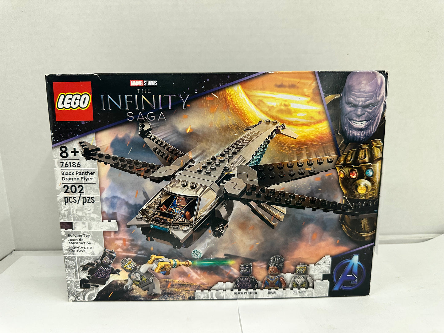 Lego 76186 Marvel Infinity Saga Black Panther Dragon Flyer 202 Pieces New Sealed