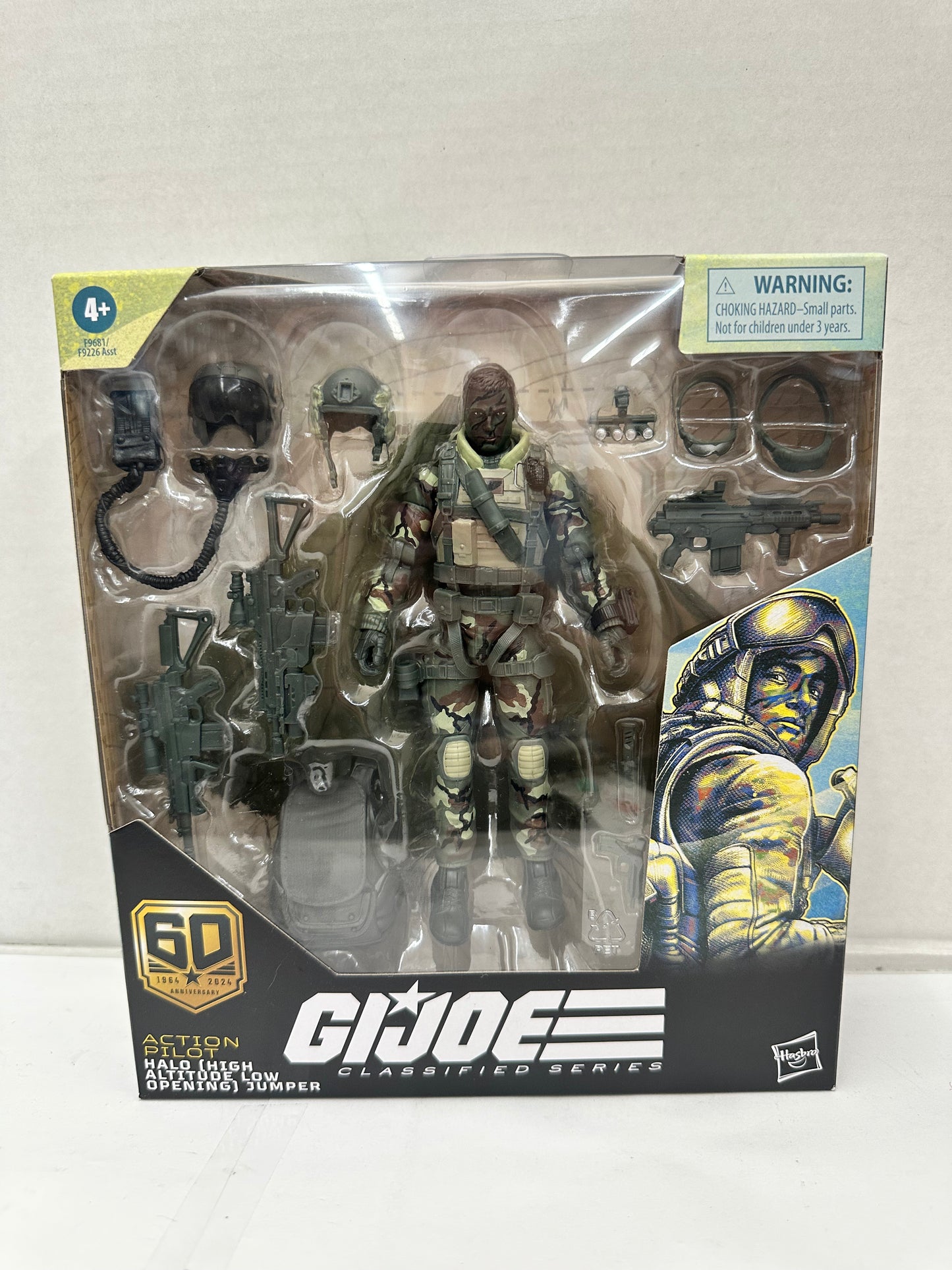 G.I GI Joe Classified Series 60th Anniversary HALO Jumper 6" Action Pilot Figure