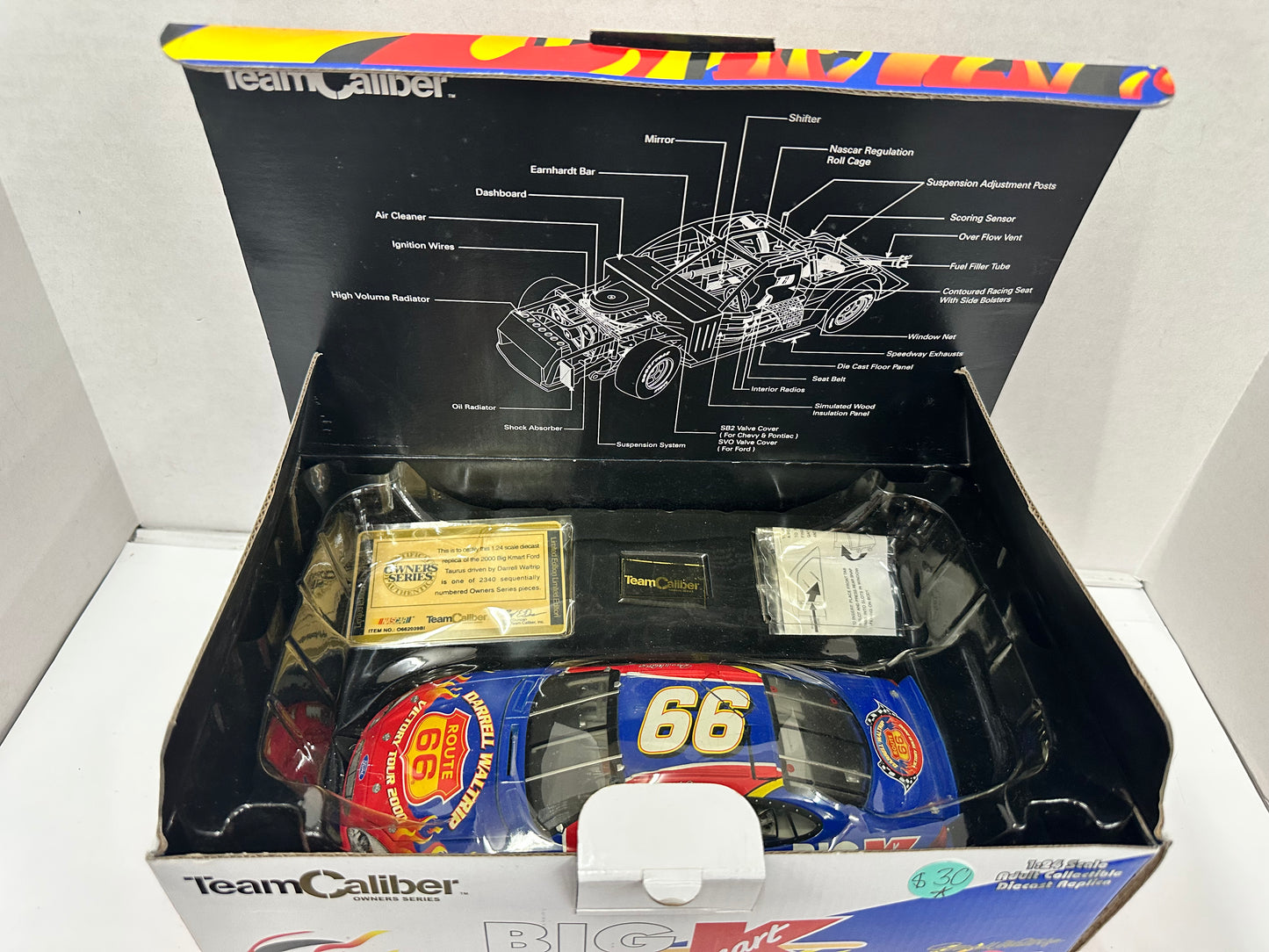 Team Caliber #66 Darrell Waltrip Route 66 Victory Tour Big K 1:24 Scale Car